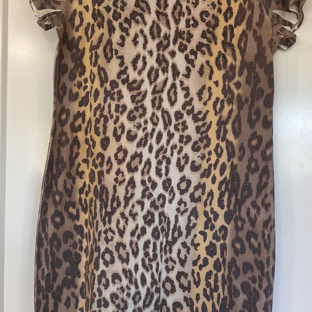 Chico's Zenergy Leopard-Print midi dress in Beige and Brown